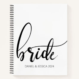 Bride Script Elegant Minimalistisch HochzeitsNoteb Notizblock