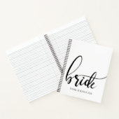 Bride Script Elegant Minimalistisch HochzeitsNoteb Notizblock (Innenseite)