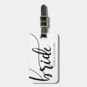 Bride Script Elegant Minimalistisch Names Gepäckma Gepäckanhänger (Vorderseite vertikal)