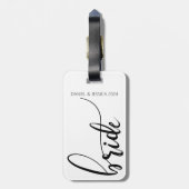 Bride Script Elegant Minimalistisch Names Gepäckma Gepäckanhänger (Rückseite vertikal)