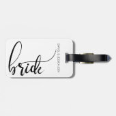 Bride Script Elegant Minimalistisch Names Gepäckma Gepäckanhänger (Rückseite horizontal)