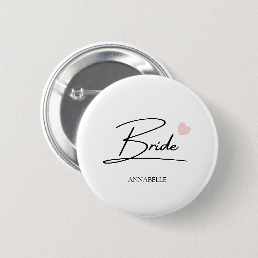 Bride Script Individuelle Name Button (Vorne & Hinten)