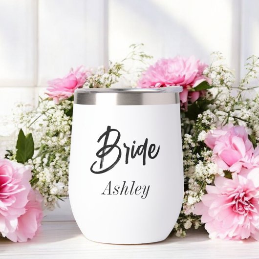 Bride Script Schwarz-weiß Wedding