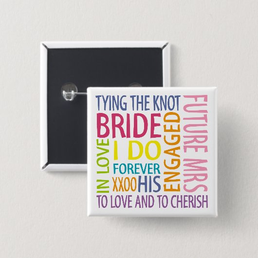 Bride Sentiments Wedding Button (Vorne & Hinten)