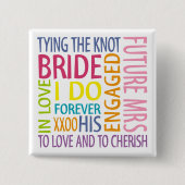 Bride Sentiments Wedding Button (Vorderseite)