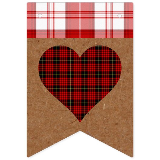 BRIDE Sie sagte ja Herbst Buffalo Kariertes Party Wimpelkette (Zweite Fahne)