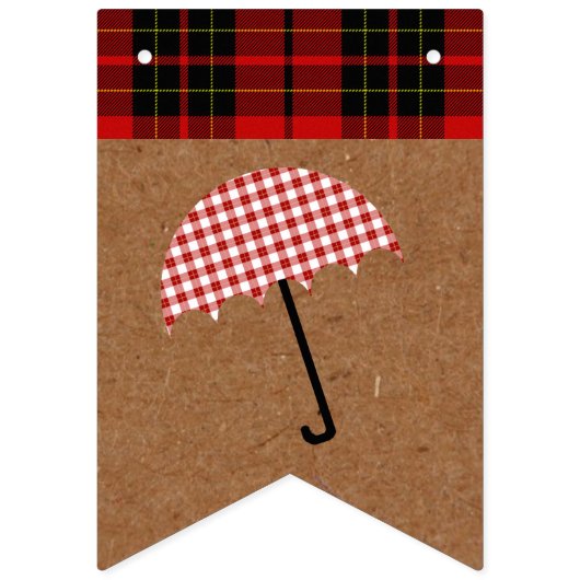 BRIDE Sie sagte ja Herbst Buffalo Kariertes Party Wimpelkette (Erste Fahne)