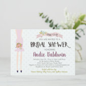 Bride Silhouette Brautdusche Einladung (Stehend Vorderseite)