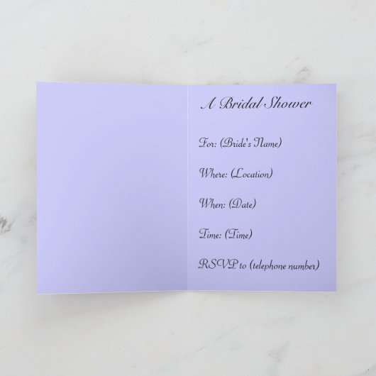 Bride Sitting Bridal Dusche Einladung (Innenseite)