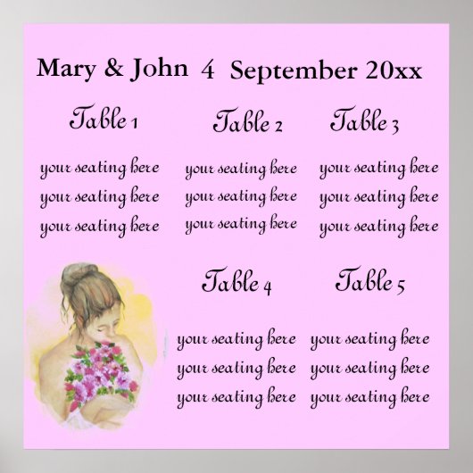 BRIDE-Sitzkarte. Poster (Vorne)