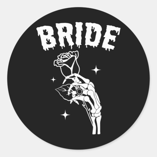 Bride Skeleton Hand Wedween Paare Matc Runder Aufkleber (Vorderseite)