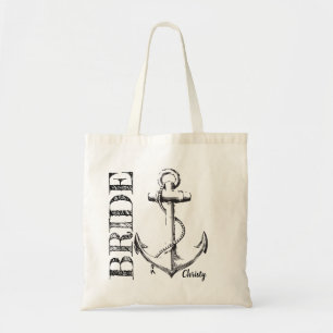 Bride Sketch Anker mit Monogramm Tasche