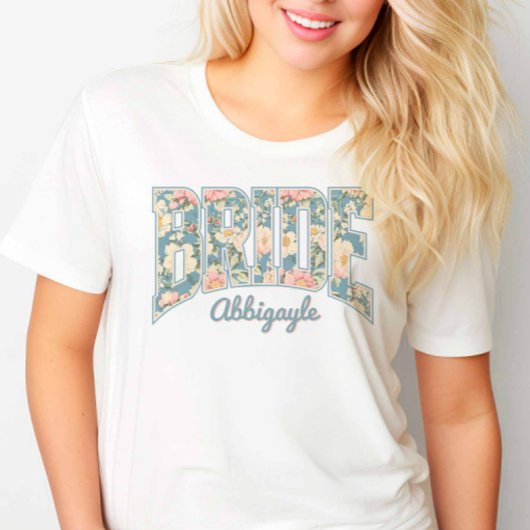 BRIDE Skyline Blue Retro Floral T-Shirt