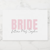 Bride Sparkling Weinetikett | Personalisierte Zuku Schaumweinetikett (Einzelnes Label)