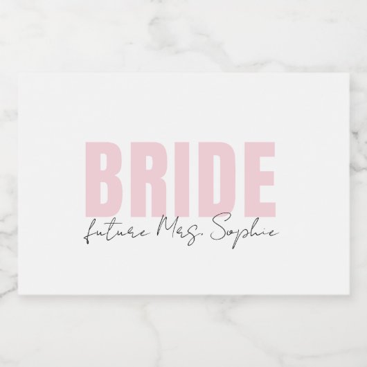 Bride Sparkling Weinetikett | Personalisierte Zuku Schaumweinetikett (Einzelnes Label)