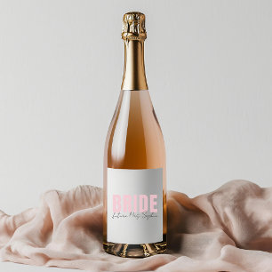 Bride Sparkling Weinetikett Personalisierte Zuku Schaumweinetikett