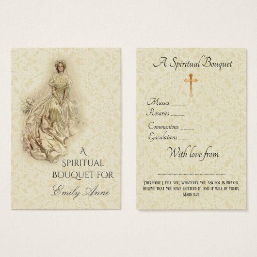 Bride Spiritual Bouquet Gebet Heilige Karte (Vorne & Hinten)