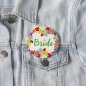 BRIDE Spring Flowers Garden Chic Wedname Tag Button (Beispiel)