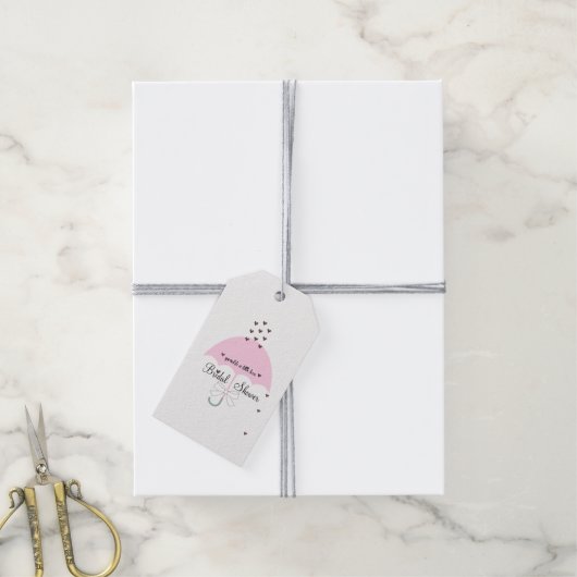 BRIDE Sprinkle Ein wenig Liebe Rosa Dusche Party Geschenkanhänger (Mit Garn)
