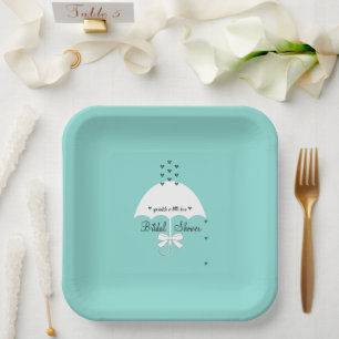 BRIDE Sprinkle Kleine Liebe Aquamarin Blue Dusche  Pappteller