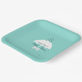 BRIDE Sprinkle Kleine Liebe Aquamarin Blue Dusche  Pappteller (Gewinkelt)