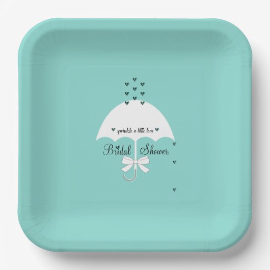 BRIDE Sprinkle Kleine Liebe Aquamarin Blue Dusche  Pappteller (Vorderseite)