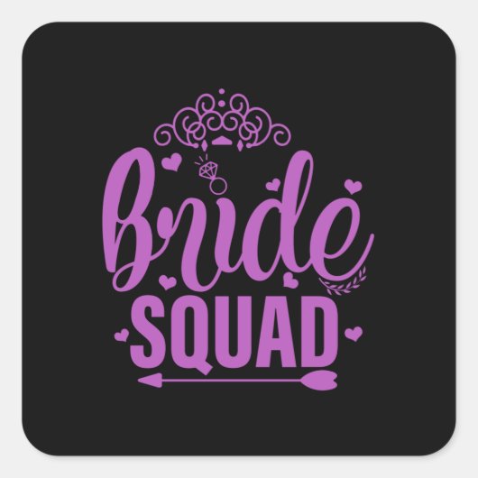Bride Squad 1 Quadratischer Aufkleber (Vorderseite)