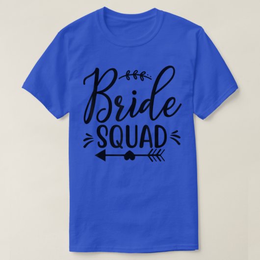 Bride Squad Arrow Heart Wedding Party und Bachelor T-Shirt (Design vorne)