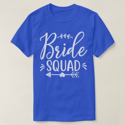 Bride Squad Arrow Heart Wedding Party und Bachelor T-Shirt (Design vorne)