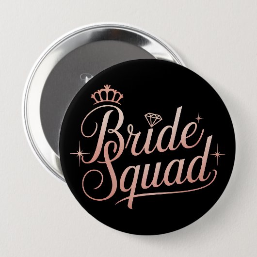 Bride Squad Bachelorette Bridesmaid Button (Vorne & Hinten)