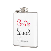 Bride Squad Bachelorette Bridesmaid Personalisiert Flachmann (Links)