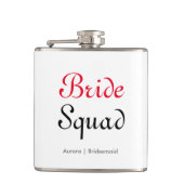 Bride Squad Bachelorette Bridesmaid Personalisiert Flachmann (Vorderseite)