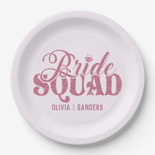 Bride Squad Bachelorette party Pappteller (Vorderseite)