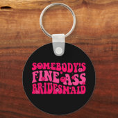 Bride Squad Brautparty Groovy Bachel Schlüsselanhänger (Vorderseite)