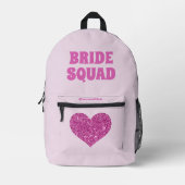 Bride Squad Bridesmaid Pink Bedruckter Rucksack (Vorderseite)