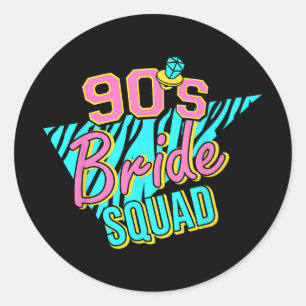 Bride Squad Bridesmaid Retro Matching Bachelor der Runder Aufkleber