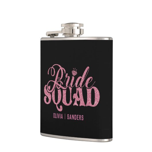 Bride Squad Bright Pink Flachmann (Links)