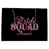 Bride Squad Bright Pink Große Geschenktüte (Rückseite)
