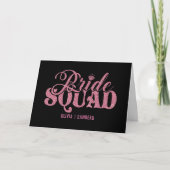 Bride Squad Bright Pink Karte (Vorderseite)