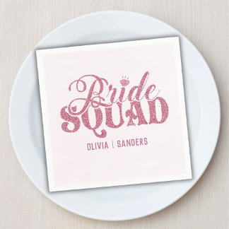 Bride Squad Bright Pink Serviette