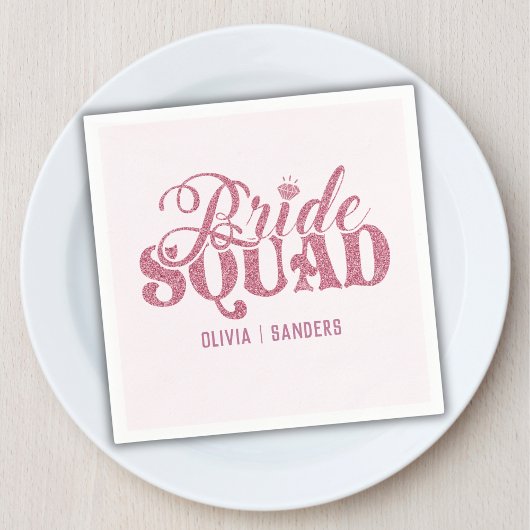 Bride Squad Bright Pink Serviette