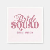 Bride Squad Bright Pink Serviette (Vorderseite)