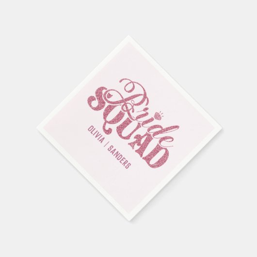 Bride Squad Bright Pink Serviette (Ecke)