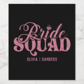 Bride Squad Bright Pink Weinetikett (Einzelnes Label)