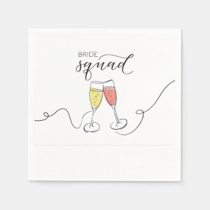 Bride Squad Champagne Toast Napkins Serviette