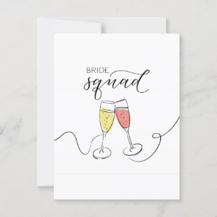 Bride Squad Champagner Toast Postkarte