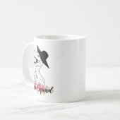 Bride Squad Dinosaur Bridesmaid Floral Bachelorett Kaffeetasse (Vorderseite Links)
