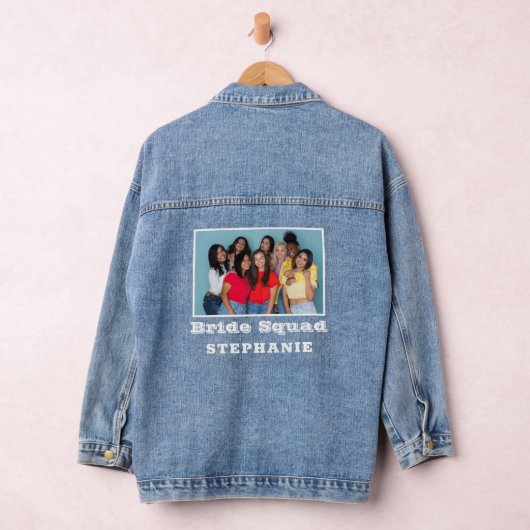 Bride Squad Foto Name Bachelorette Jeansjacke (Hangar)