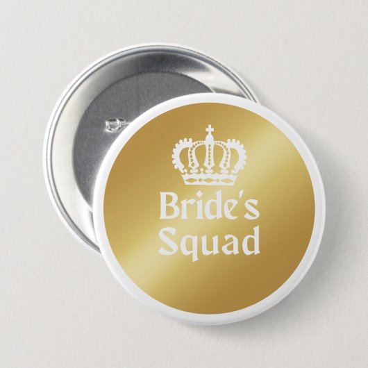 Bride Squad | Gold Bachelorette Bridesmaid Button (Vorne & Hinten)