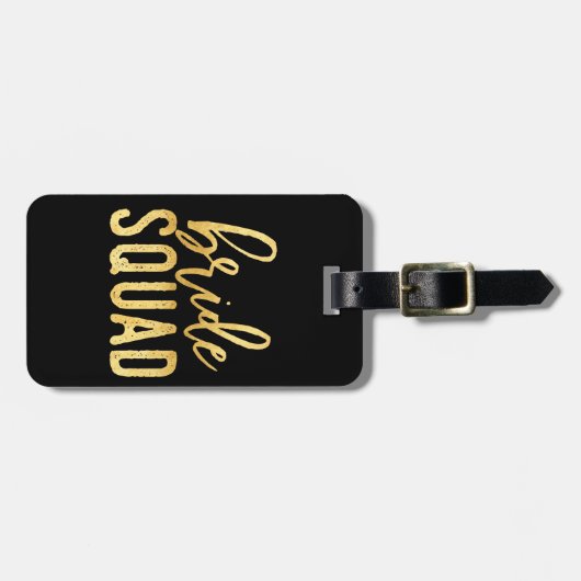 Bride Squad Gold Gepäckanhänger (Vorderseite horizontal)